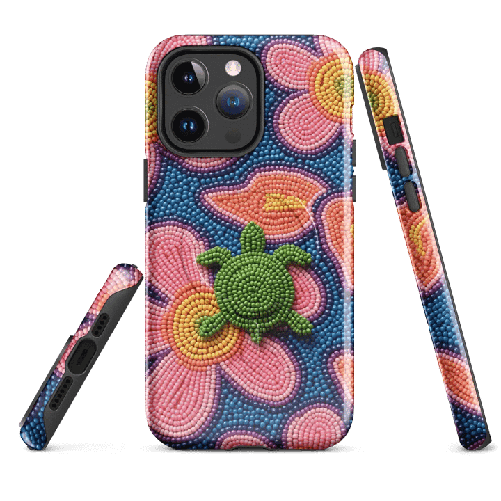 Faux-Beaded Turtle & Floral iPhone® Tough Case product image (4)