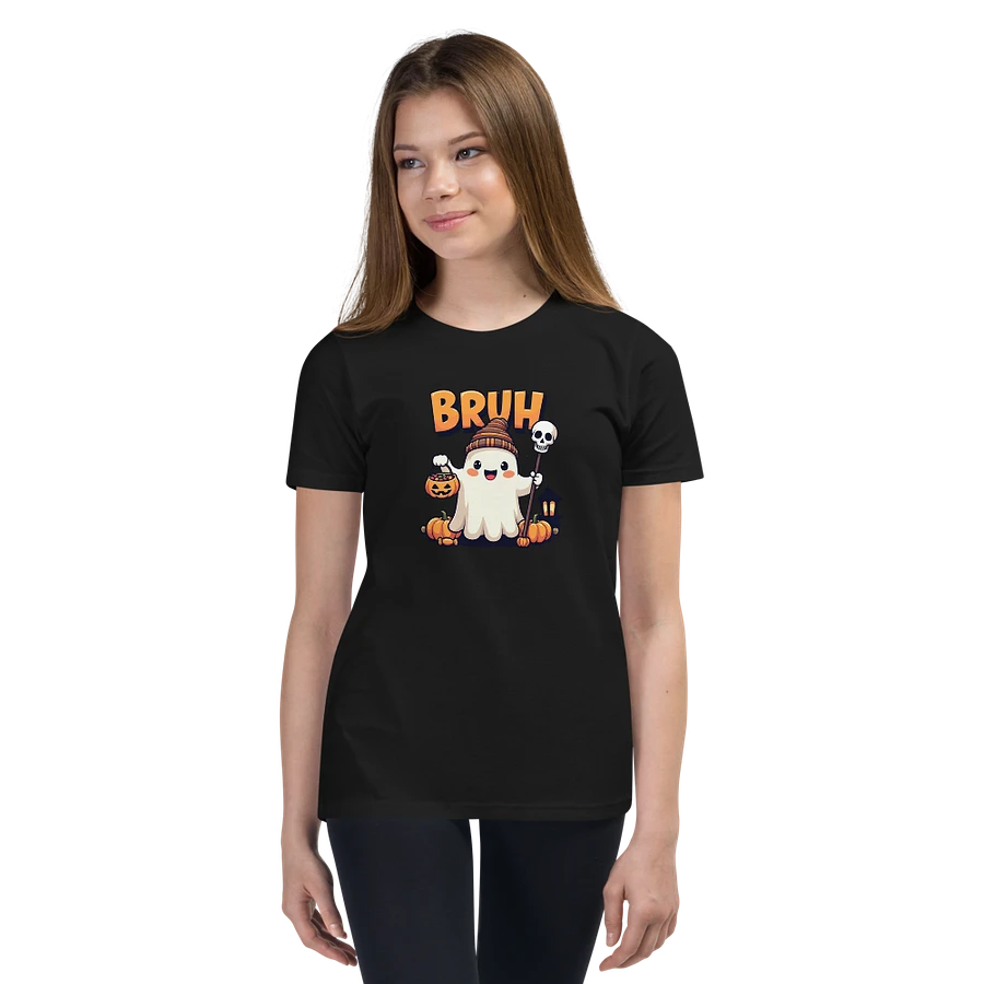 Spooky Ghost Bruh Halloween Youth T-Shirt product image (6)