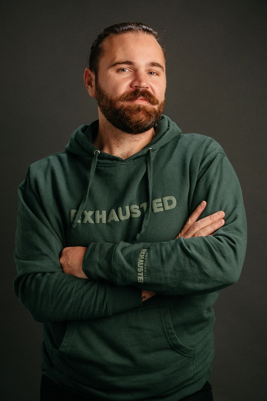 EXHAUSTED HOODIE - GREEN product image (3)