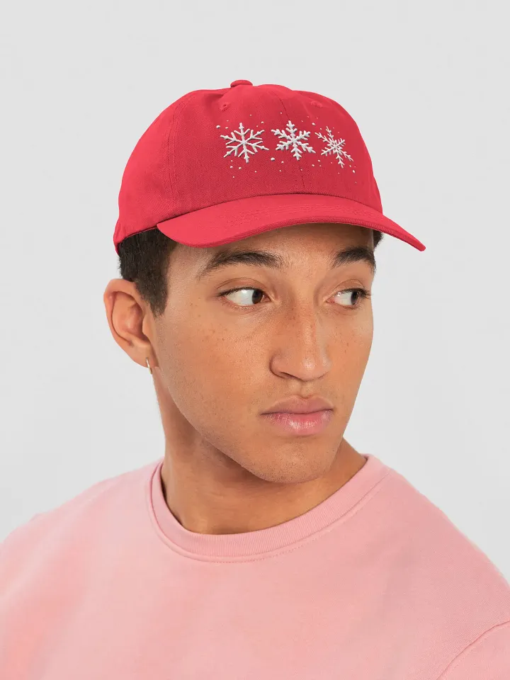 White Snowflakes Embroidered Classic Dad Hat product image (2)