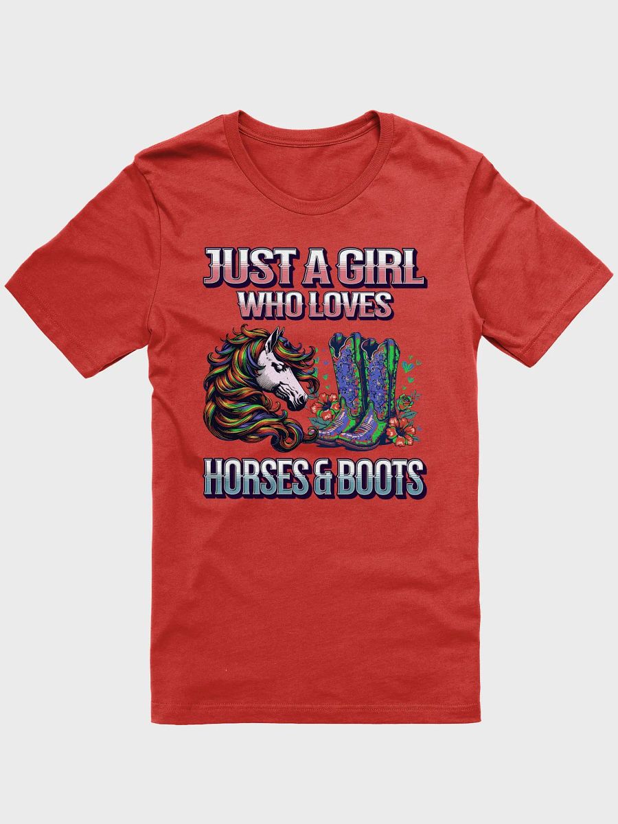 Just A Girl Who Loves Horses And Boots Equestrian Tee product image (25)