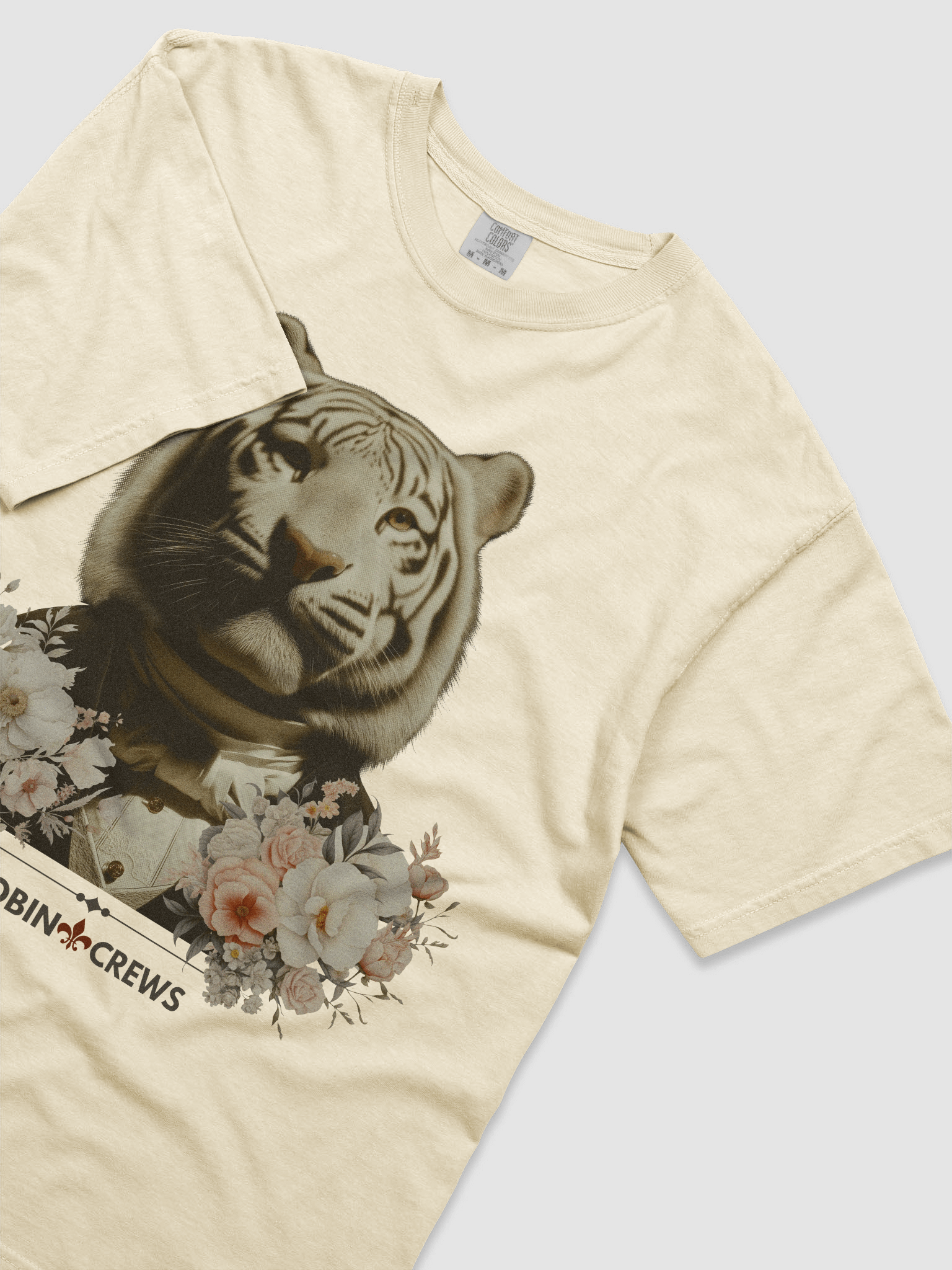 White Tiger Floral T Shirt Vintage Animal product image (10)