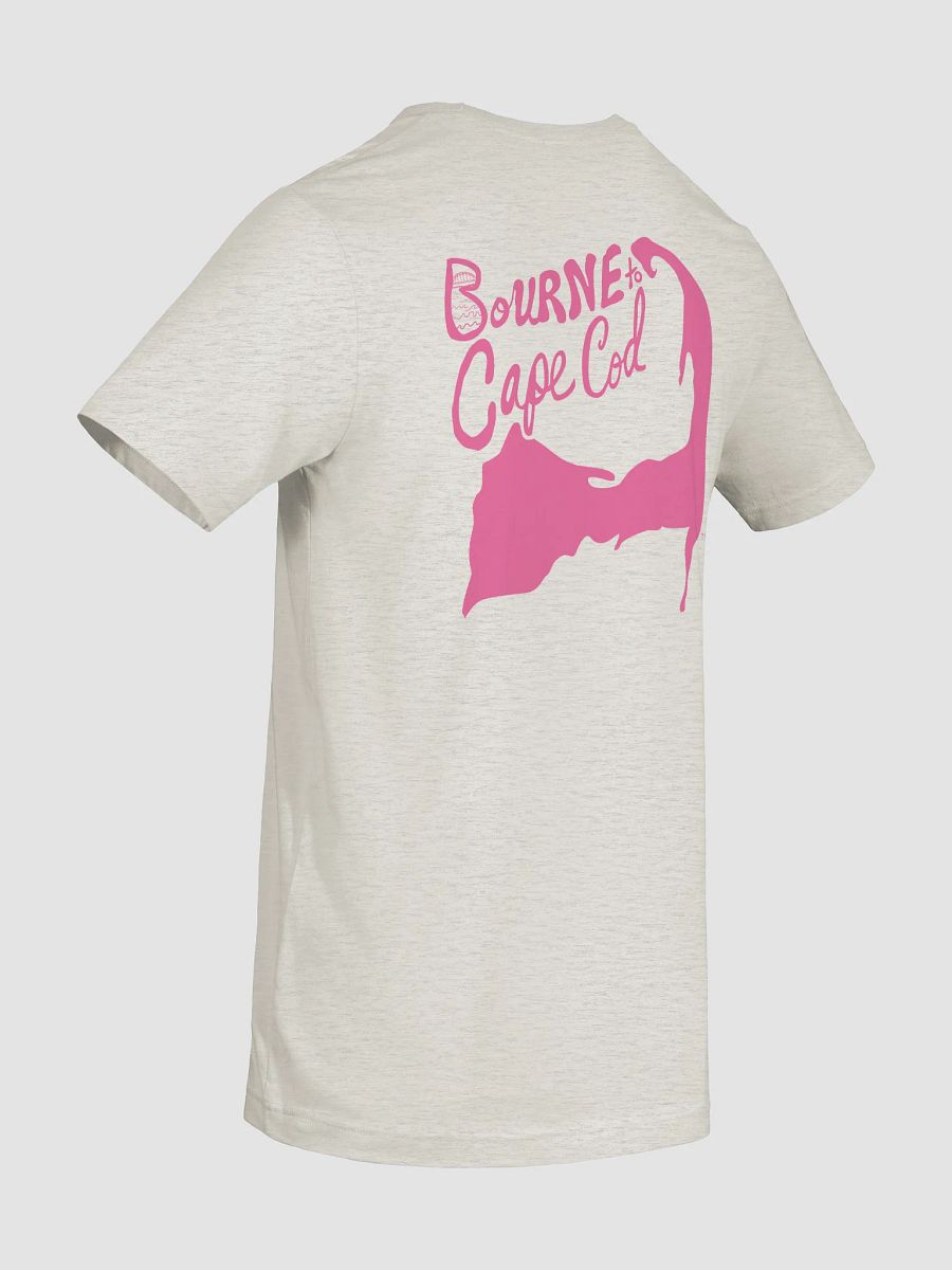 Women's | BOURNE to Cape Cod™ | Supersoft T-Shirt by Bella+Canvas | Brilliant Rose Pink Logo on Light Neutrals product image (80)