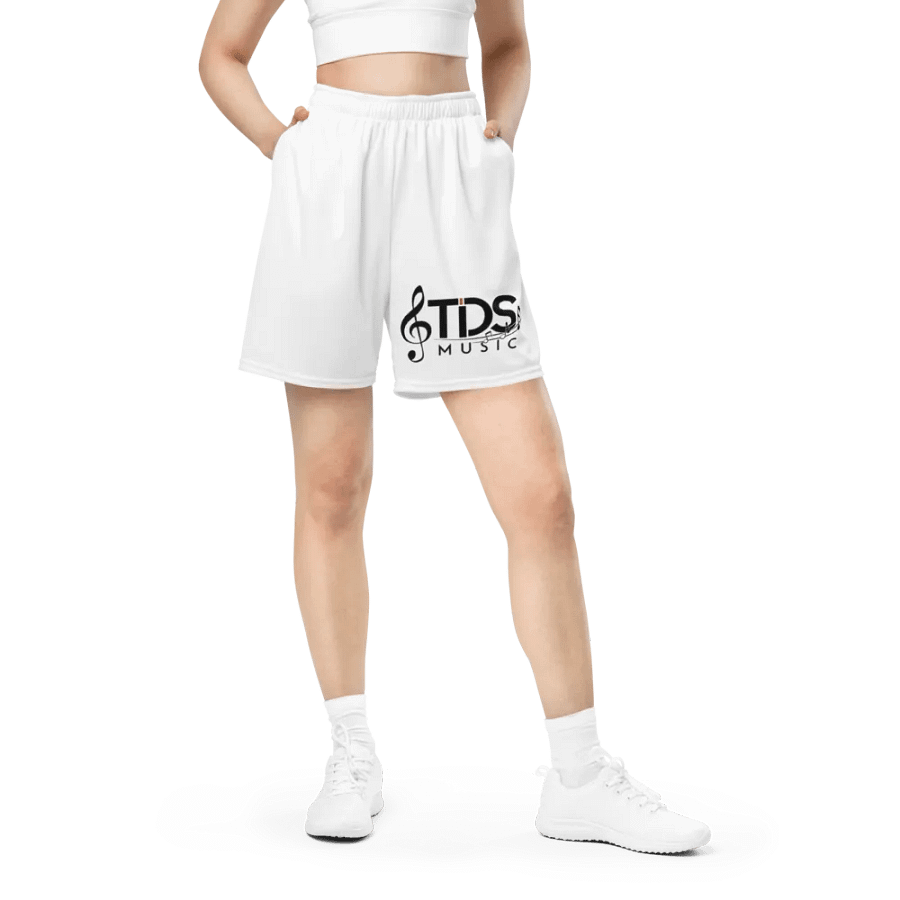 TDS Music Eco-Friendly All-Over Print Recycled Mesh Shorts - White, 2XS-6XL product image (12)