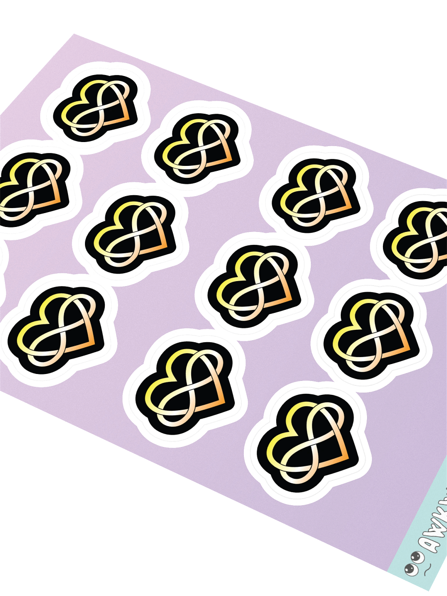 Maverique Pride Gradient Polyamory Infinity Heart Sticker Sheet product image (2)
