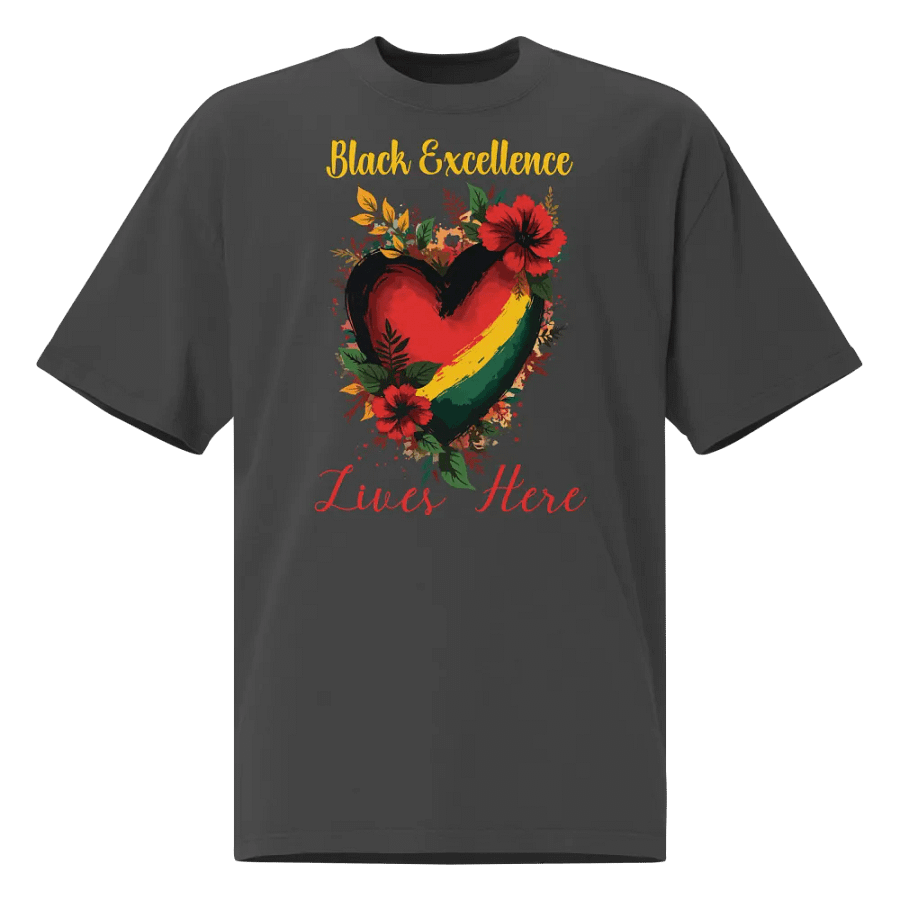 Black Excellence Lives Here Oversized T-Shirt product image (1)