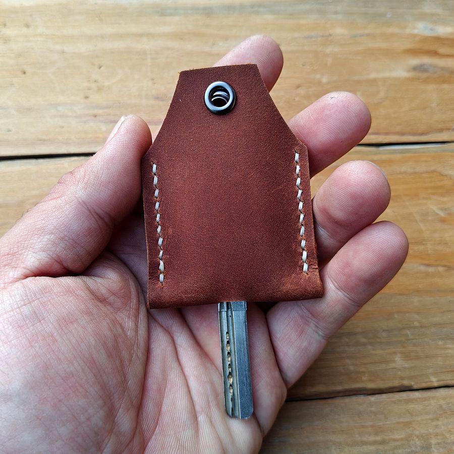 MEEBOY Personalized handmade leather key sleeve; Custom leather keychain; Protective Key cover for Broken Key product image (8)