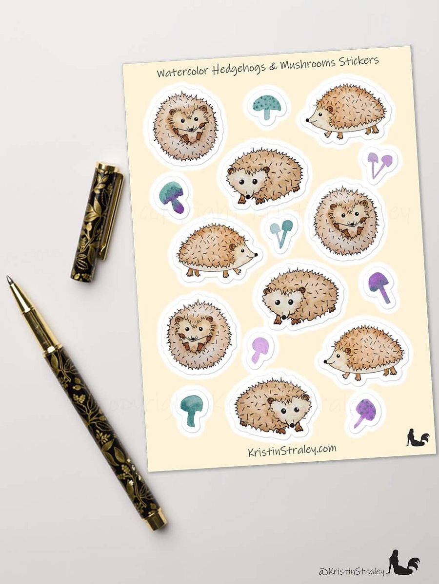 Hedgehogs and Mushrooms Sticker Sheet product image (4)