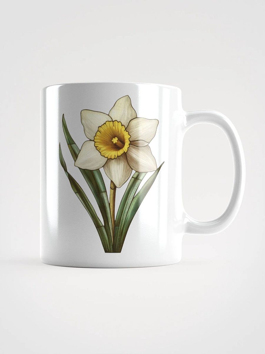 Stained Glass Daffodil White Glossy Mug product image (1)