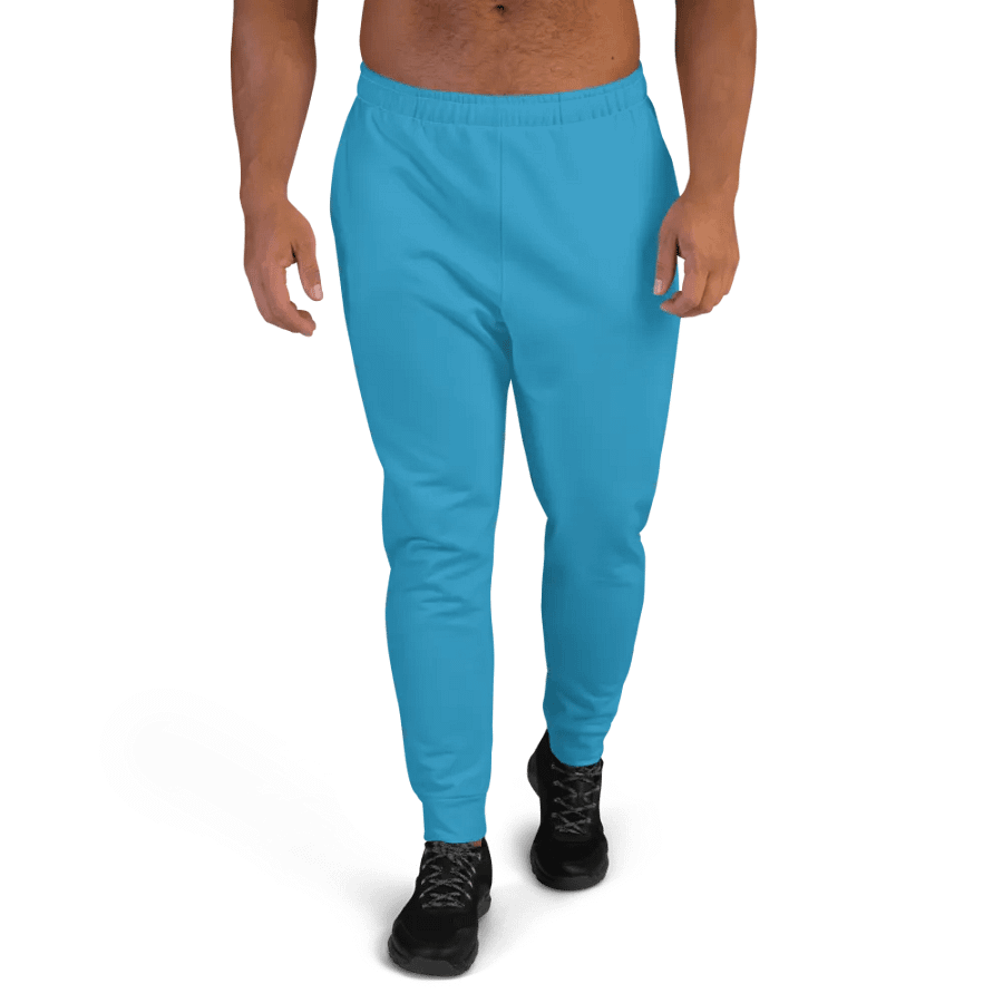 Plain Medium Blue Light Summer Recycled Polyester Premium Men's Joggers by Treasure Pie product image (5)