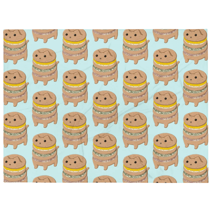 Samsaek (Tri-coloured) Catburger Throw Blanket product image (1)