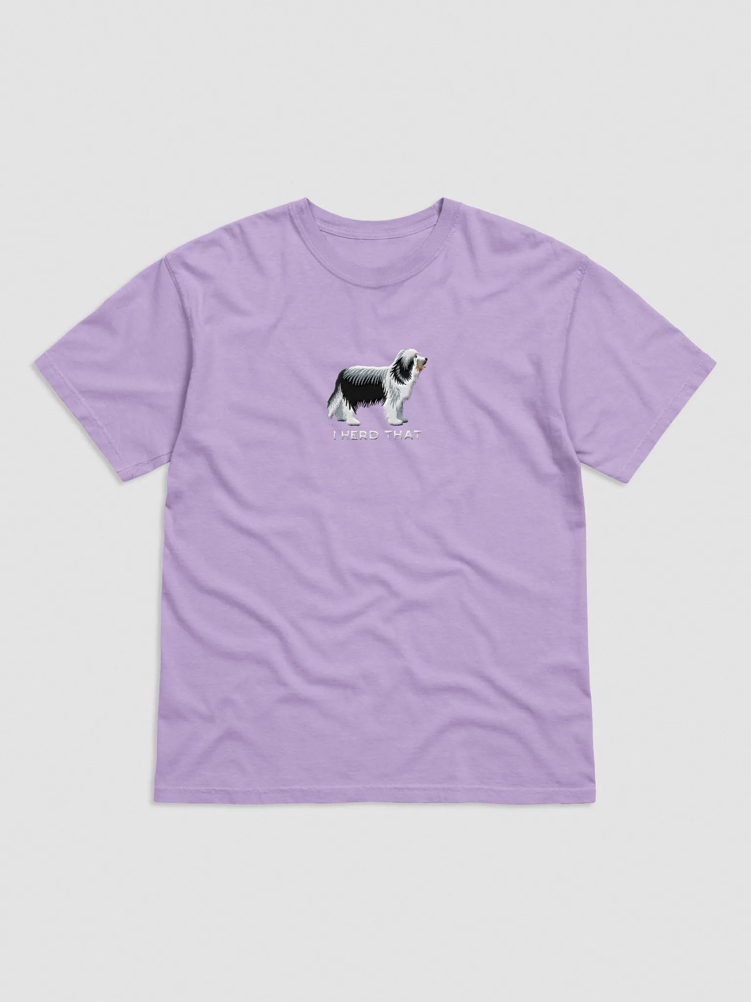 I Herd That T-Shirt(Embroidered) of a Bearded Collie(Black & White) product image (4)