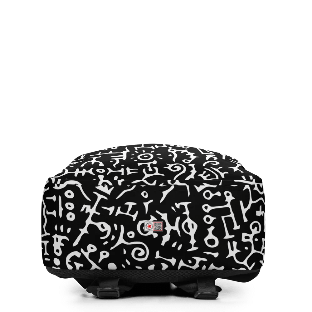 "Signs" Pattern in Black and White, All Over Backpack Design product image (4)