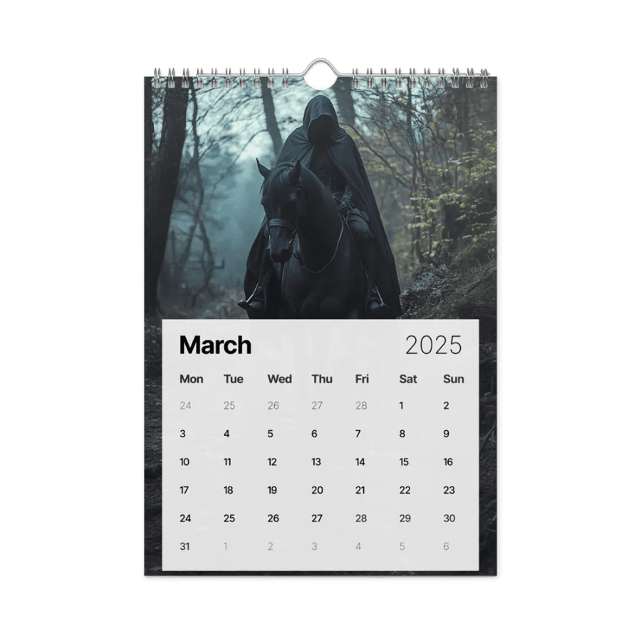 Dark Rider Wall Calendar (2025) by Allcolor product image (10)