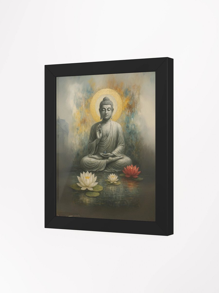 Framed Buddha Poster for Nichiren Buddhism | Peaceful Meditation Art with Lotus Flowers | Inspires Faith, Strength & Clarity product image (59)
