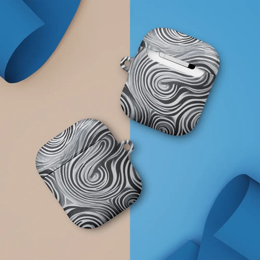 Funky Black and White Noir Liquid Tie-Dye Airpods Case product image (10)