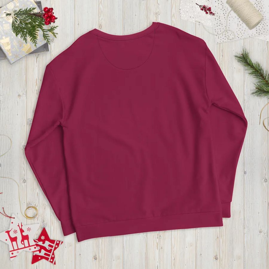 Plain Dark Red True Summer Unisex Recycled Polyester Heavyweight Premium Sweatshirt by Treasure Pie product image (12)
