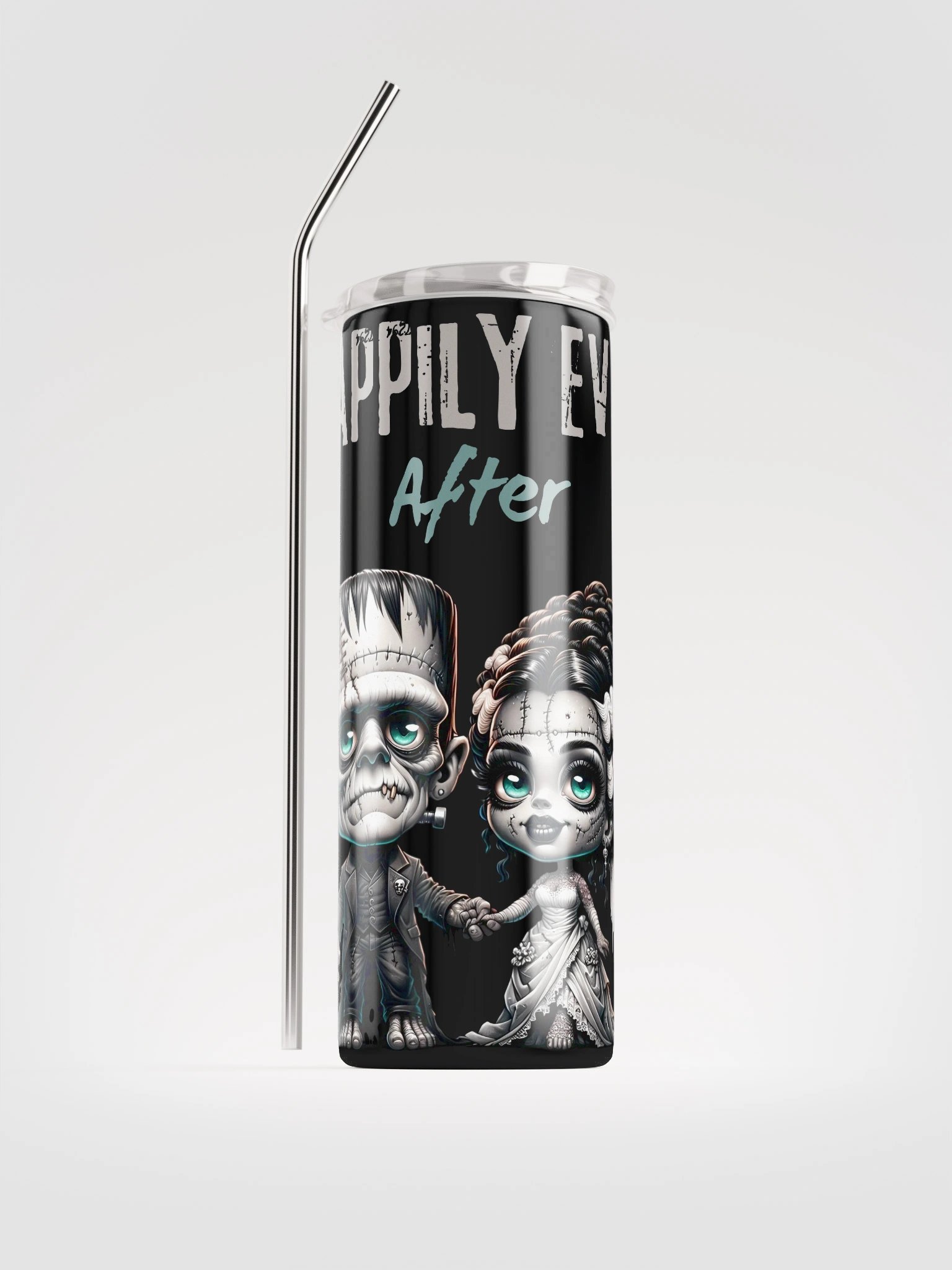 Happily Ever After Frankenstein and Bride Stainless Steel Tumbler product image (1)
