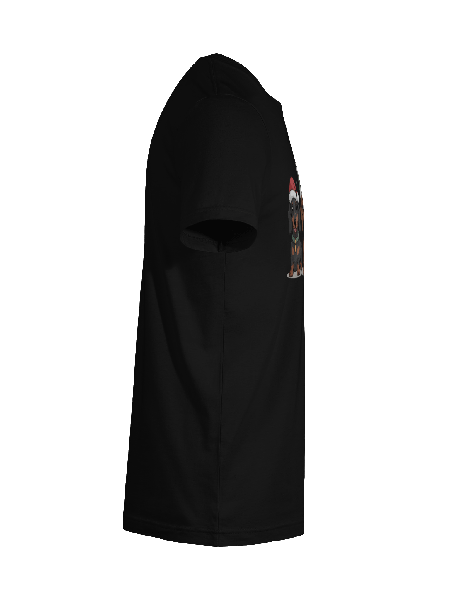 Cute Christmas Dachshund Puppies T-Shirt – Santa Hat & Reindeer Antler Doxies product image (12)