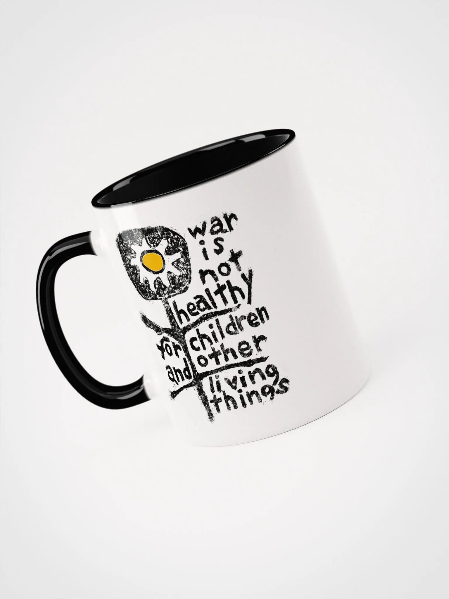 War is not Healthy For Children Ceramic Mug With Color Handle product image (20)