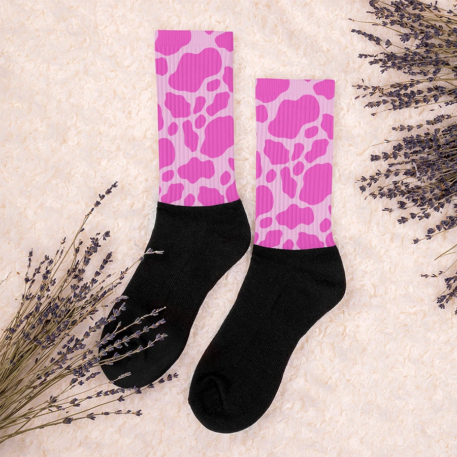 Cow Print Socks- Pink product image (4)