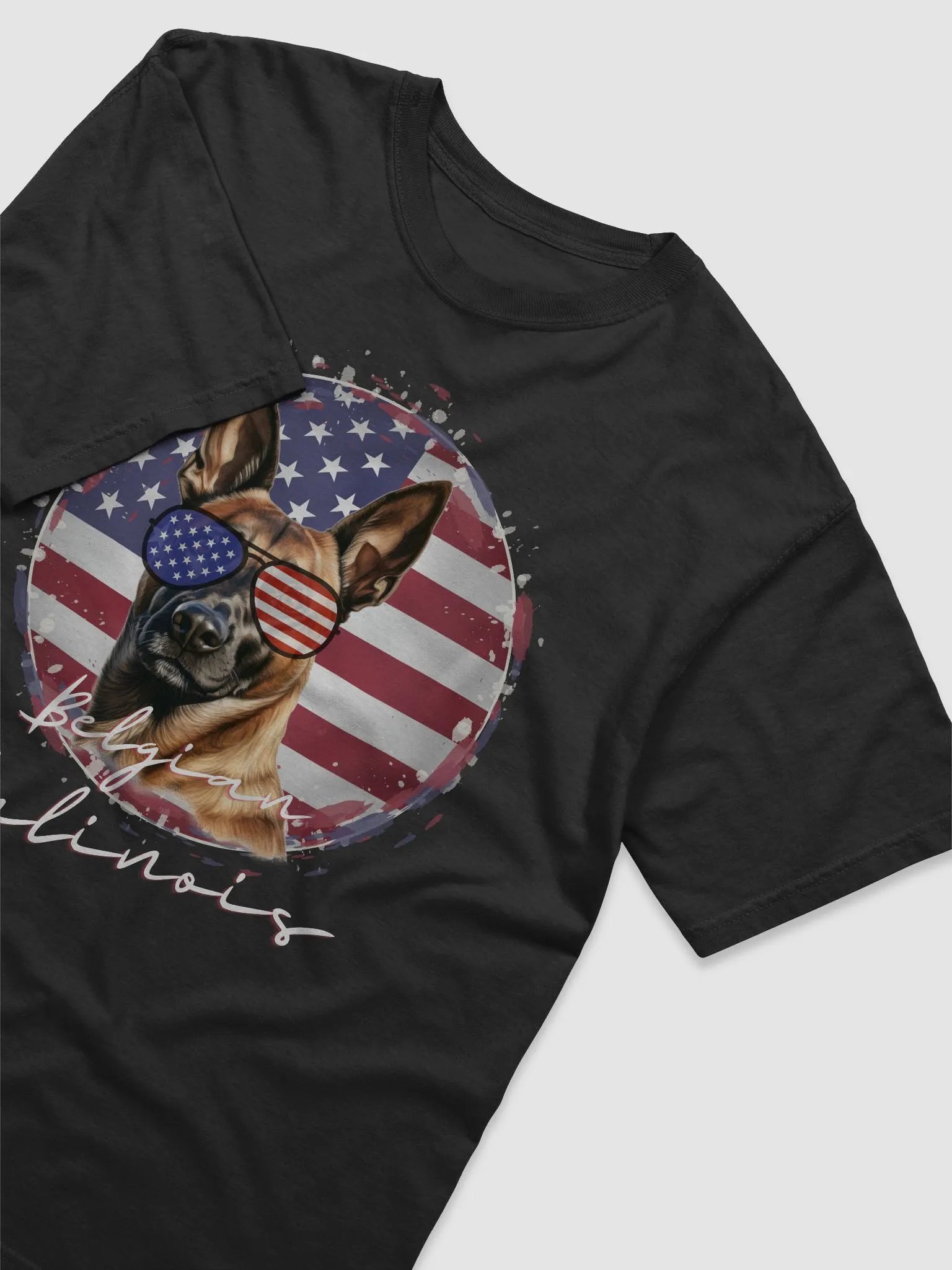 Belgian Malinois Circle American Flag Relaxed Fit T-shirt product image (4)