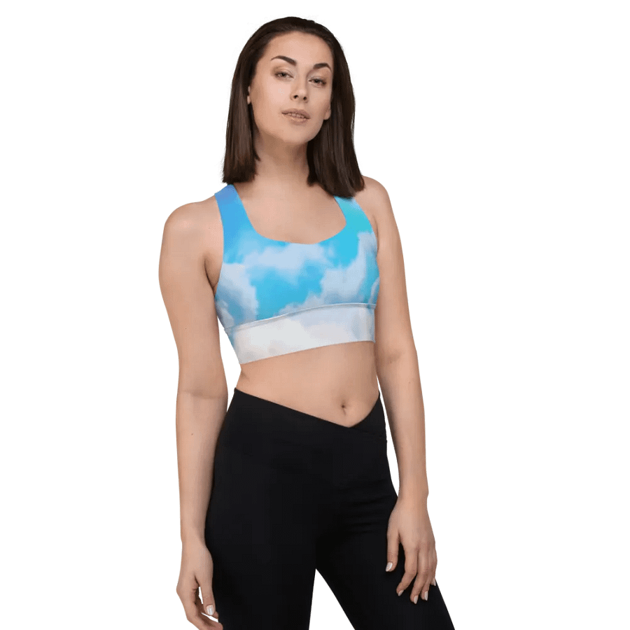 Blur cloud rainbow Design Longline Sports Bra - v6 product image (12)