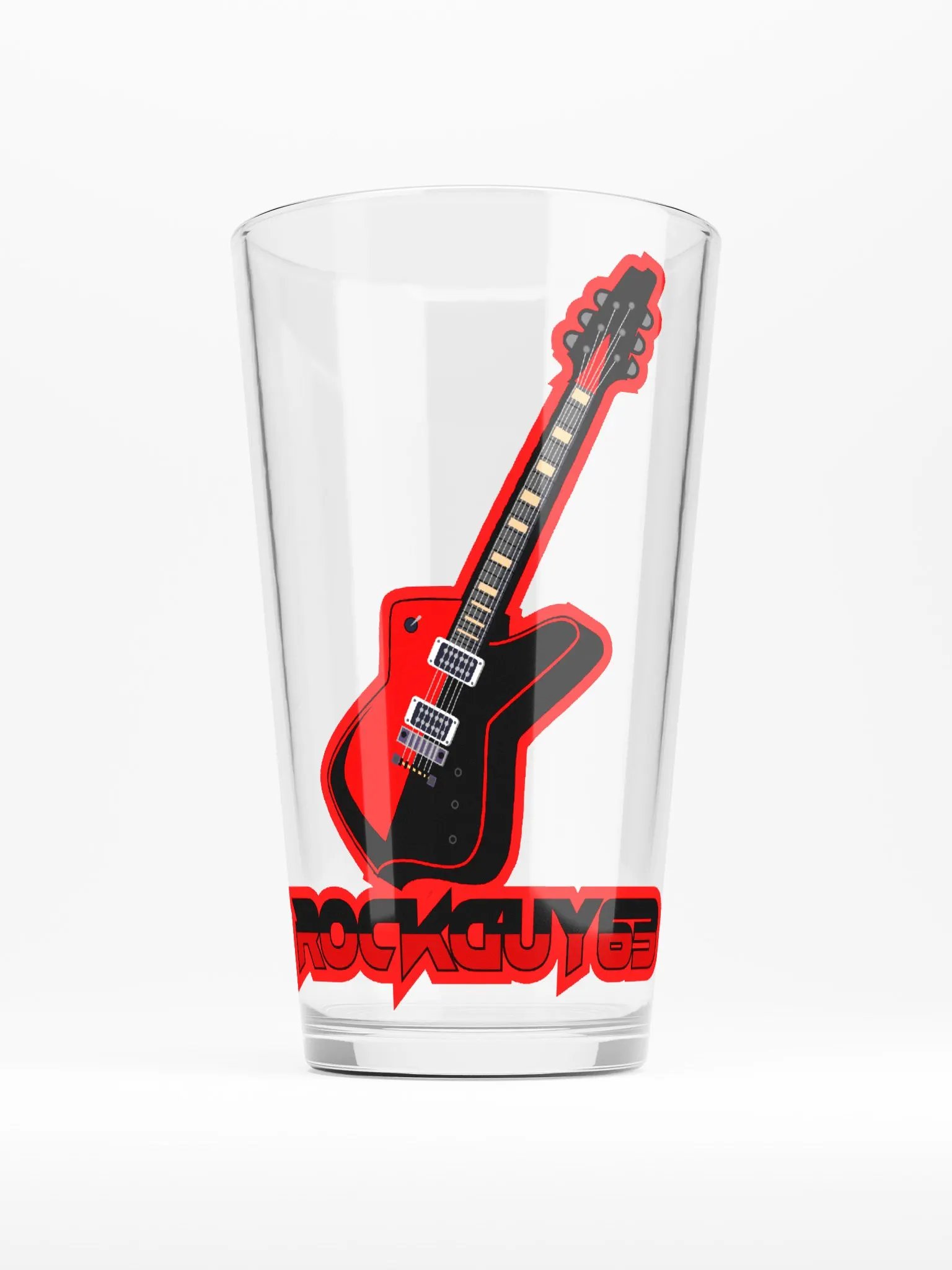 Rockguy Guitar Logo Pint Glass product image (1)