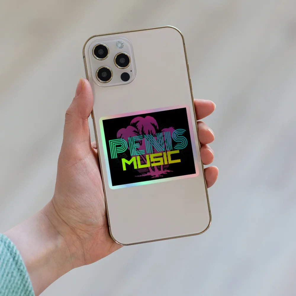 Penis Music holographic stickers product image (7)