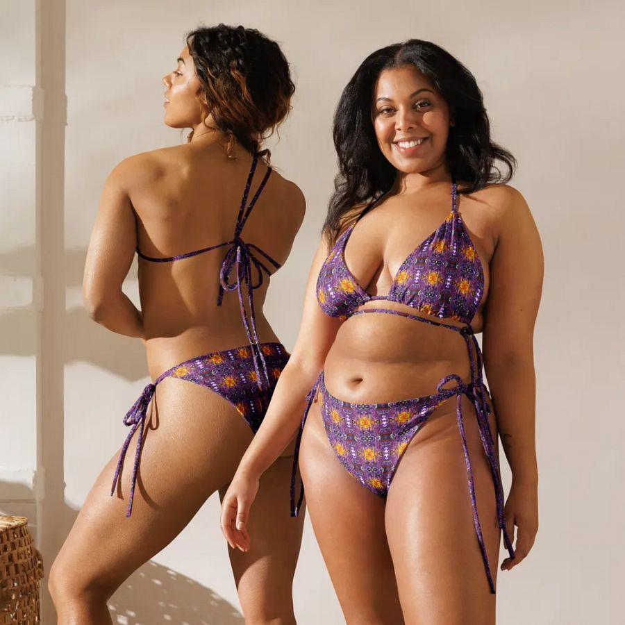 African Inspired Purple Bikini Set product image (11)