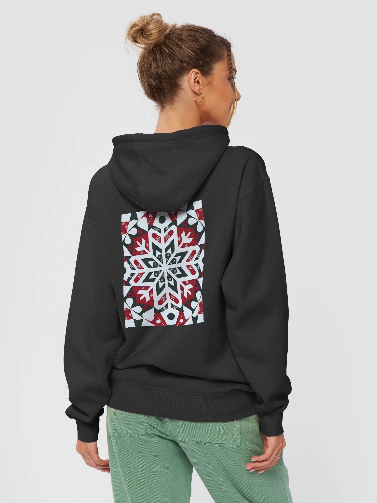 Snowflakes patterned Premium Pullover Hoodie product image (4)