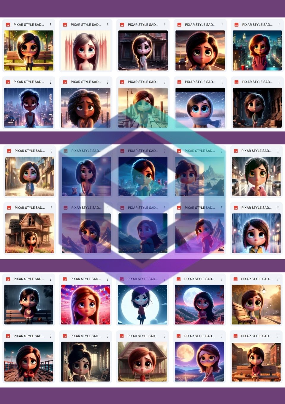200 PIXAR STYLE SAD GIRL IMAGES BUNDLE FOR EMOTIONAL AND EXPRESSIVE STORYTELLING product image (3)