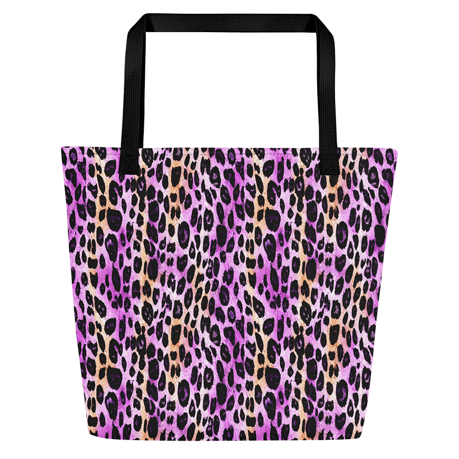 Purple Beige Leopard Tote Bag product image (1)