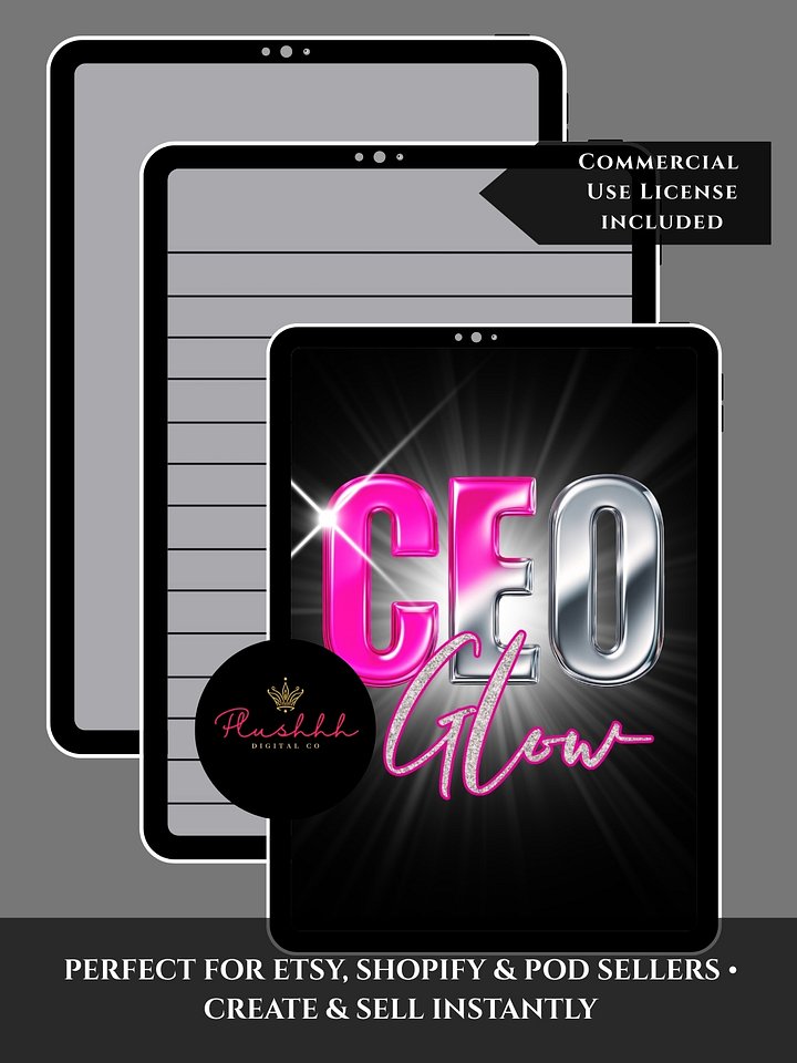 CEO Glow Journal Cover Set – 8.5x11 Printable & Digital Cover (Print & Standard PDFs) with Lined & Unlined Pages | Commercial Use product image (2)