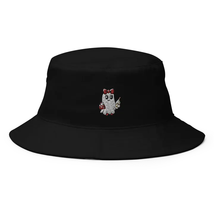 Stylish Ghost Embroidered Cotton Bucket Hat product image (1)