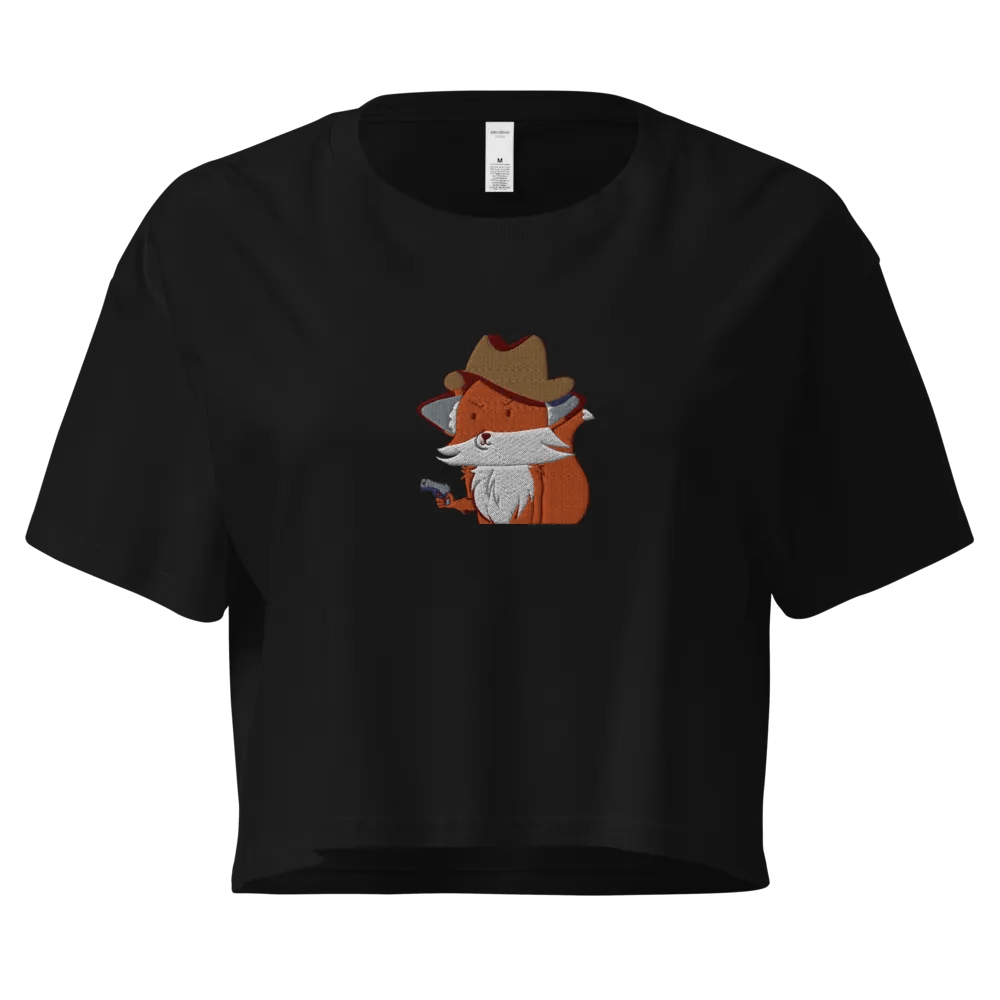 Women's Embroidered Fox Cowboy Crop Top product image (1)