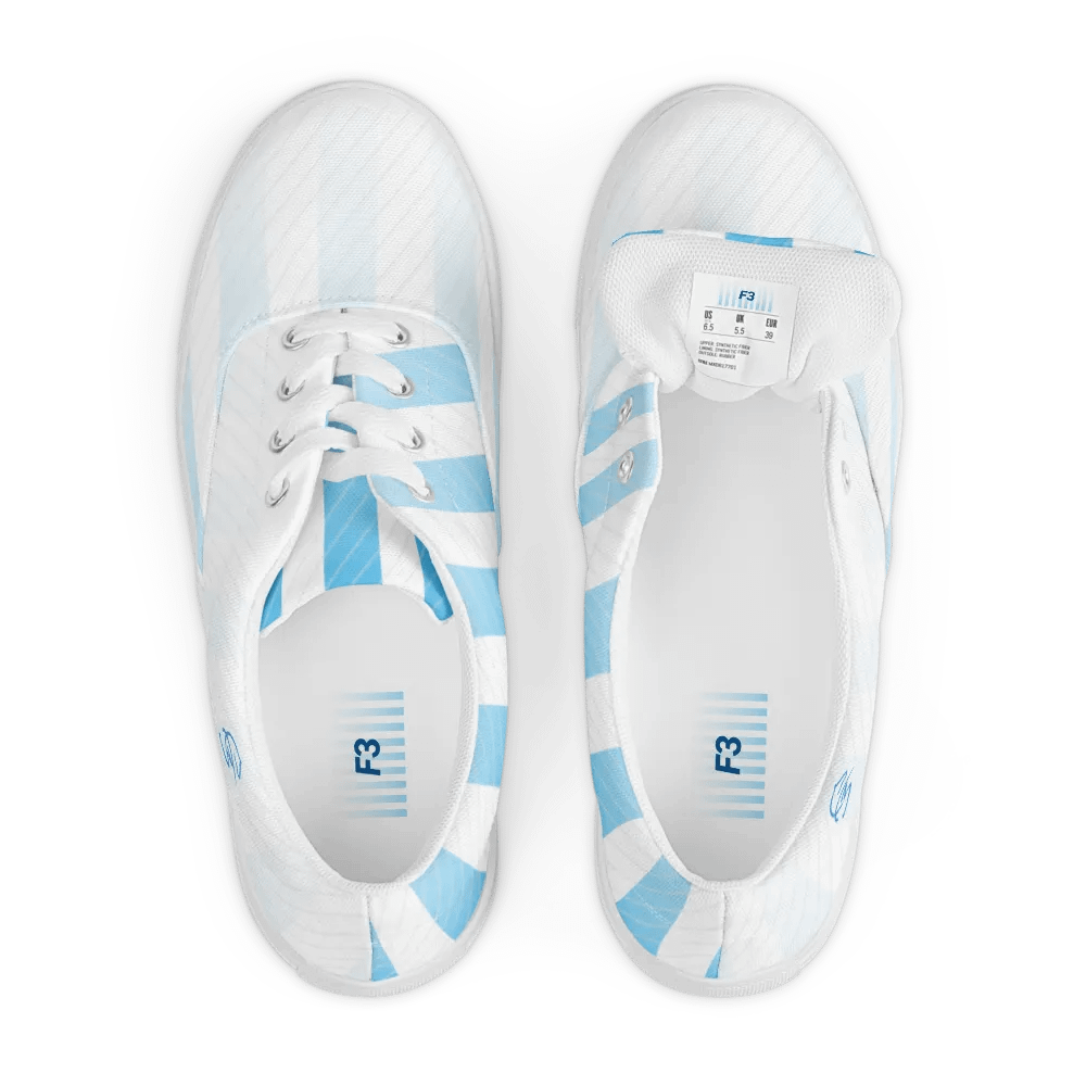 F3 Horse Logo Women's Lace Up Canvas Shoes (Sky Blue) product image (6)