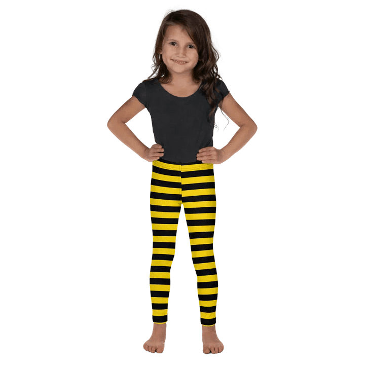 Striped Black and Yellow Kids Leggings product image (2)