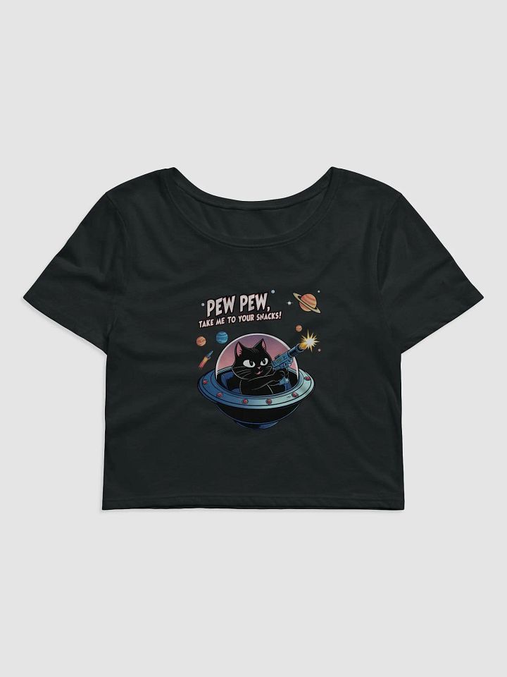 Pew Pew Cat Snack Attack - funny graphic t-shirt product image (1)