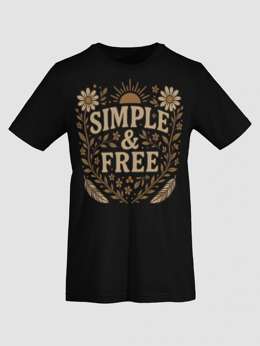 Vintage Floral 'Simple & Free' T-Shirt product image (28)