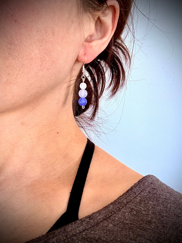 MFD-00288 | December Tanzanite-Esque Dew Earrings | Handmade Coastal Charm Jewelry by Monique Faella Designs™ product image (1)