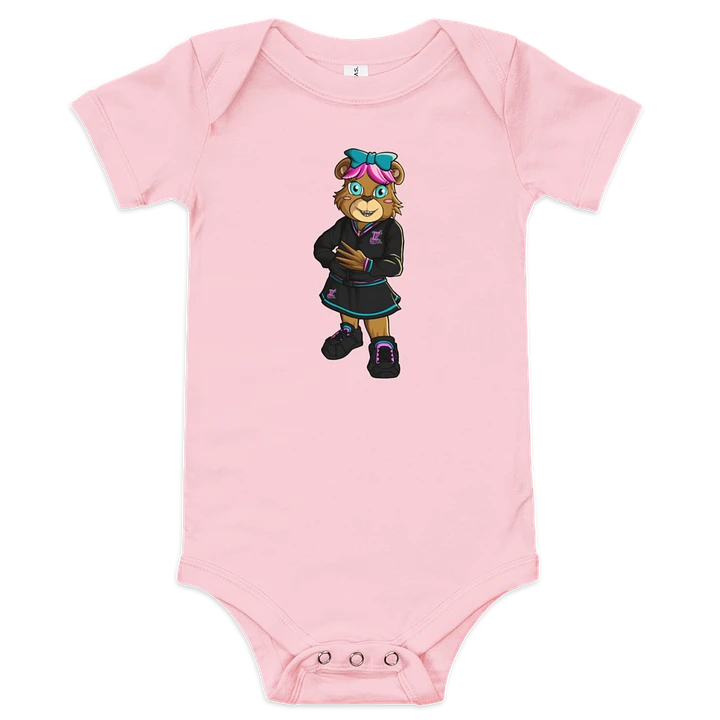 Standing Girl Bear Bella+Canvas Baby Short Sleeve One Piece product image (1)