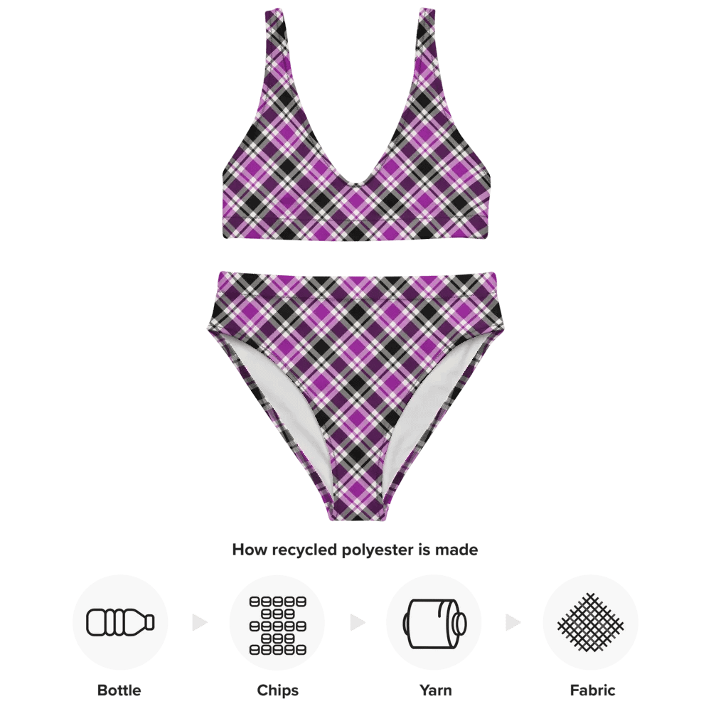 Purple, Black and White Plaid Bikini product image (10)
