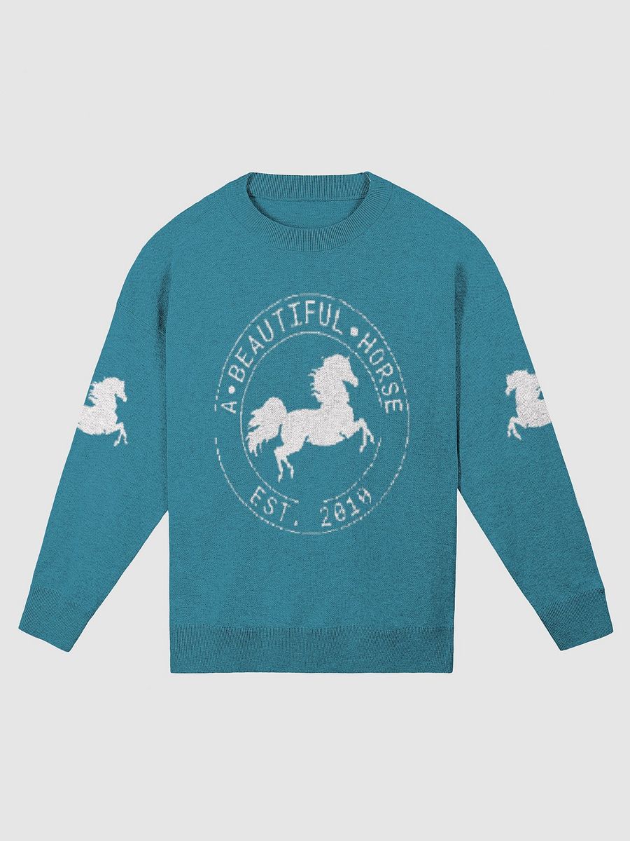 A Beautiful Horse™ Teal Knitted Crewneck Sweater product image (3)