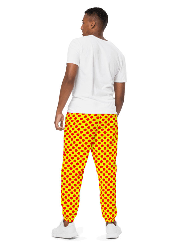 Red Polka Dots on Yellow Unisex Track Pants product image (3)