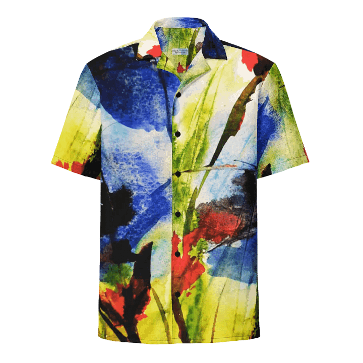original abstract watercolour painting printed on hawain shirt product image (1)