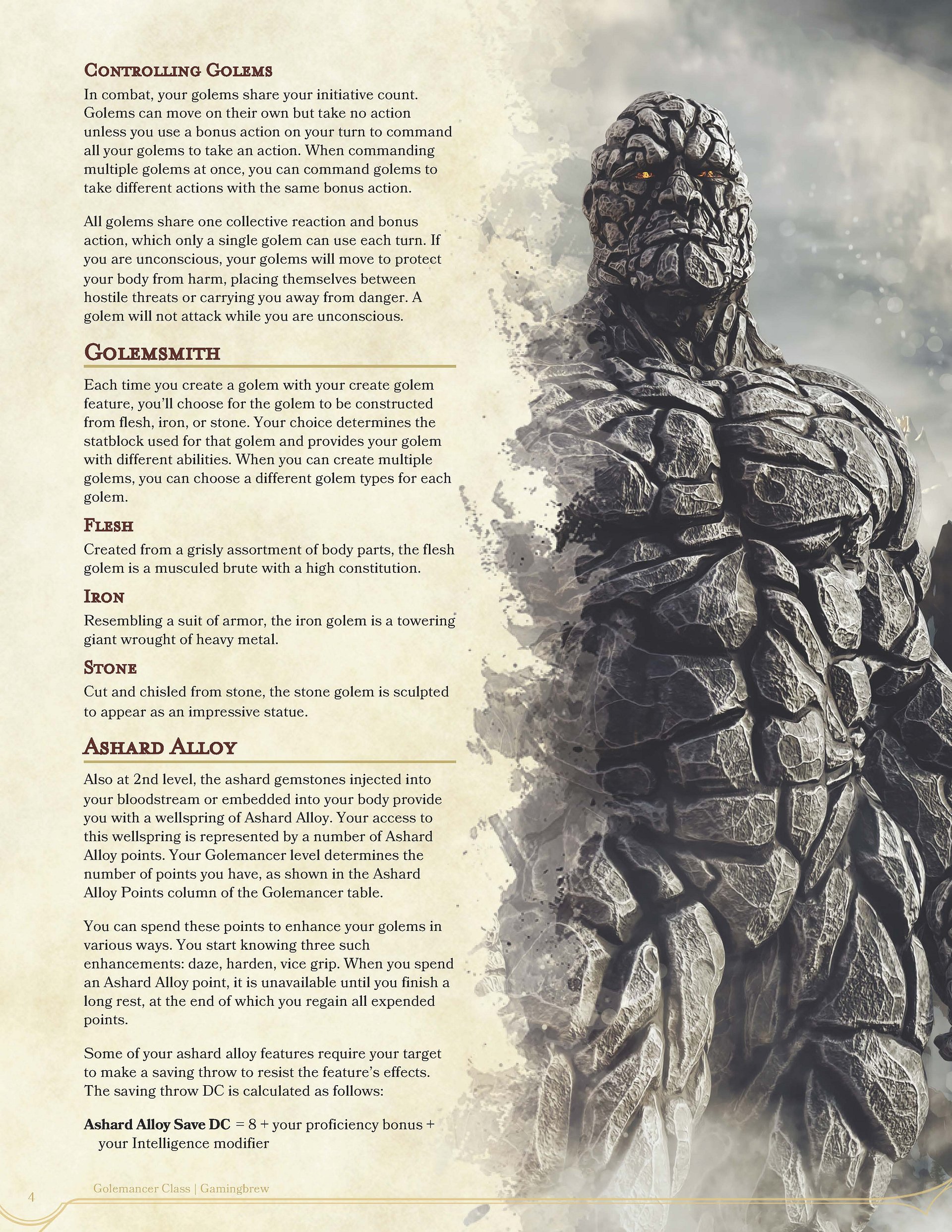 Golemancer 5E Class (PDF) product image (5)
