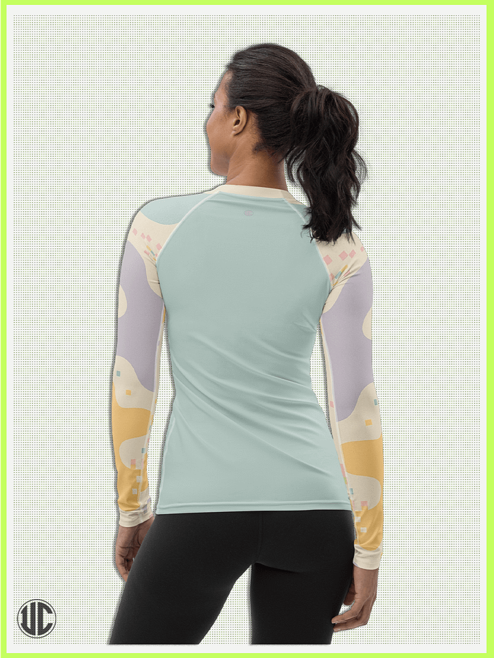 Theo's Digital Wave – Women’s Rash Guard product image (2)