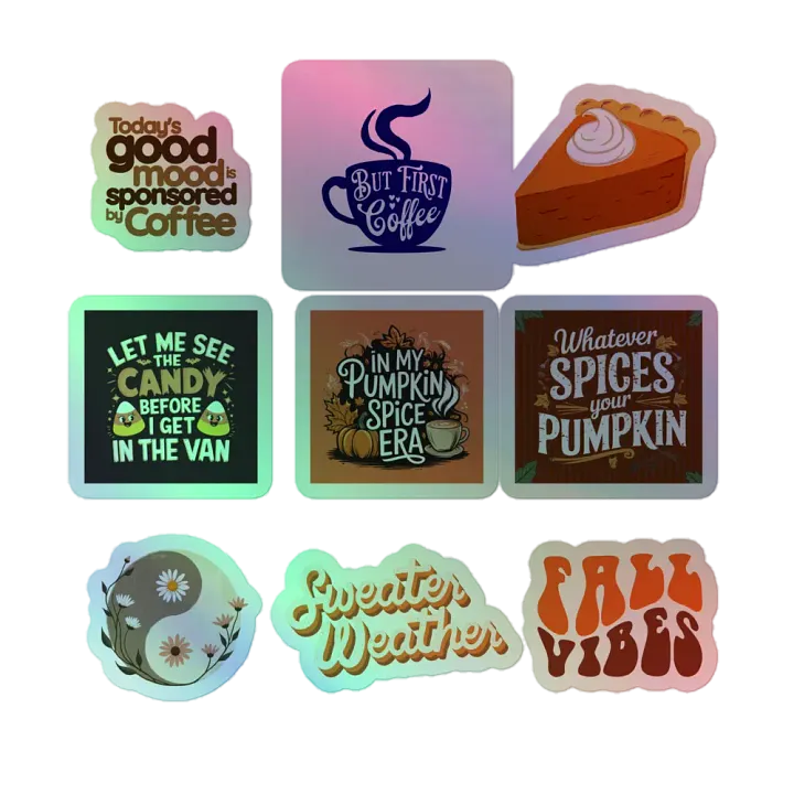 Fall Vibes Holographic Sticker Sheet product image (1)