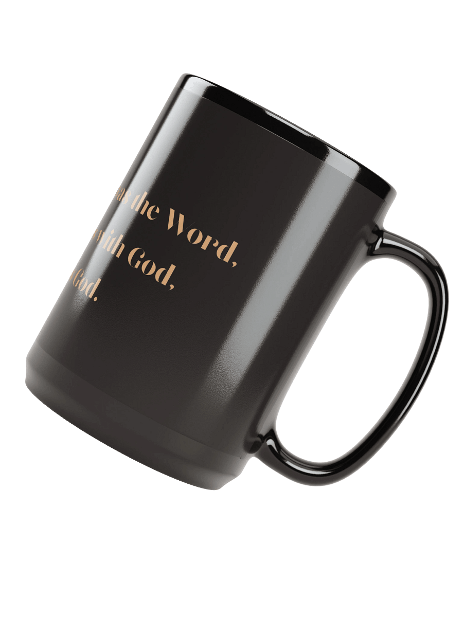 John 1:1 Verse Black Glossy Mug (Light Brown) - John 1:1 Co. product image (6)
